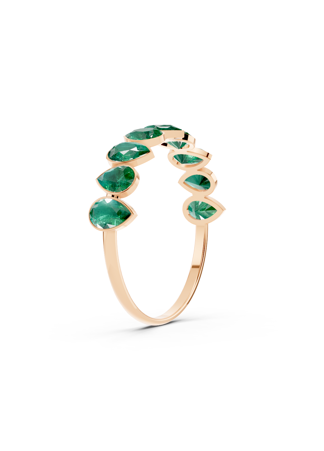 Emerald Alternating Pear Eternity Ring