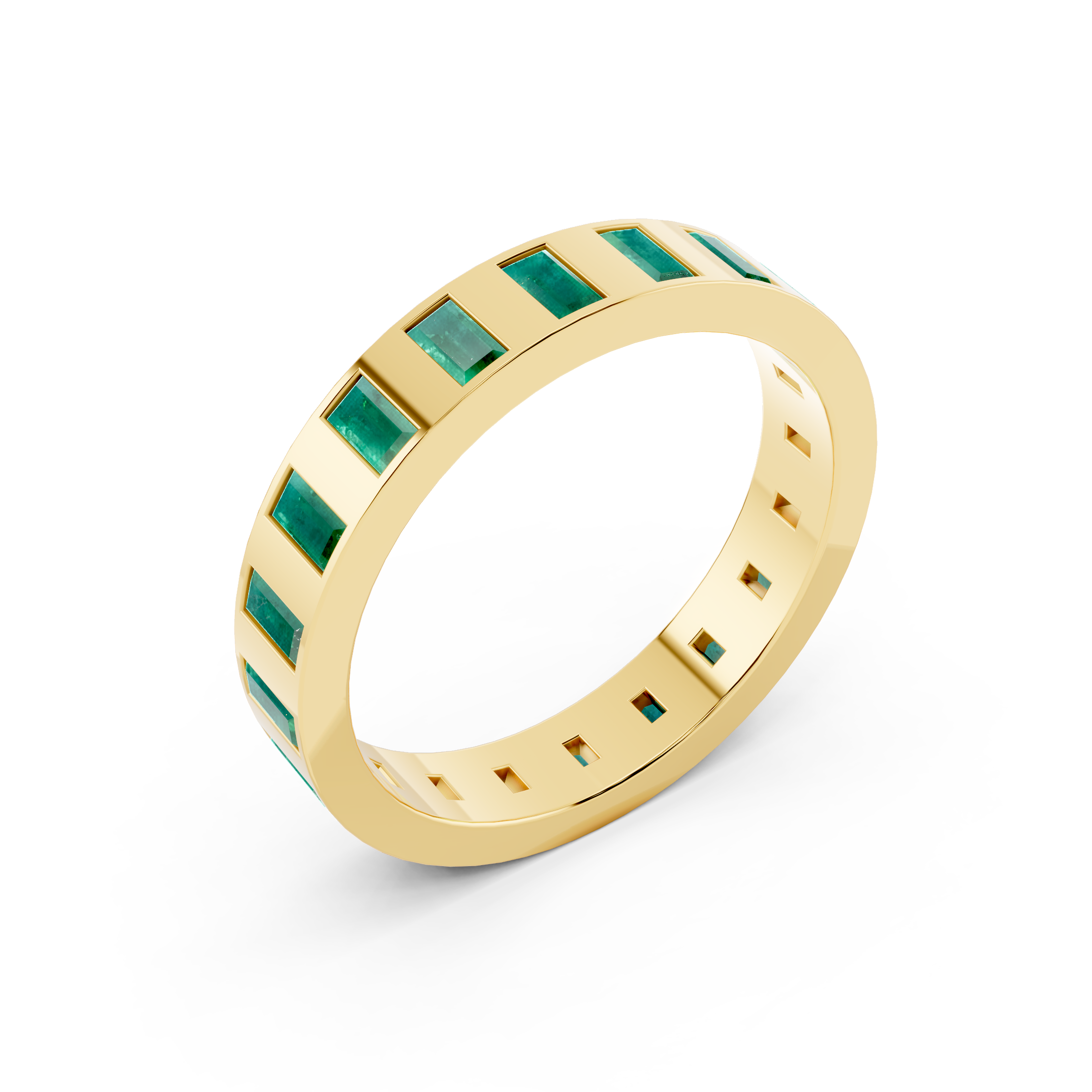 Emerald Bar Band Ring