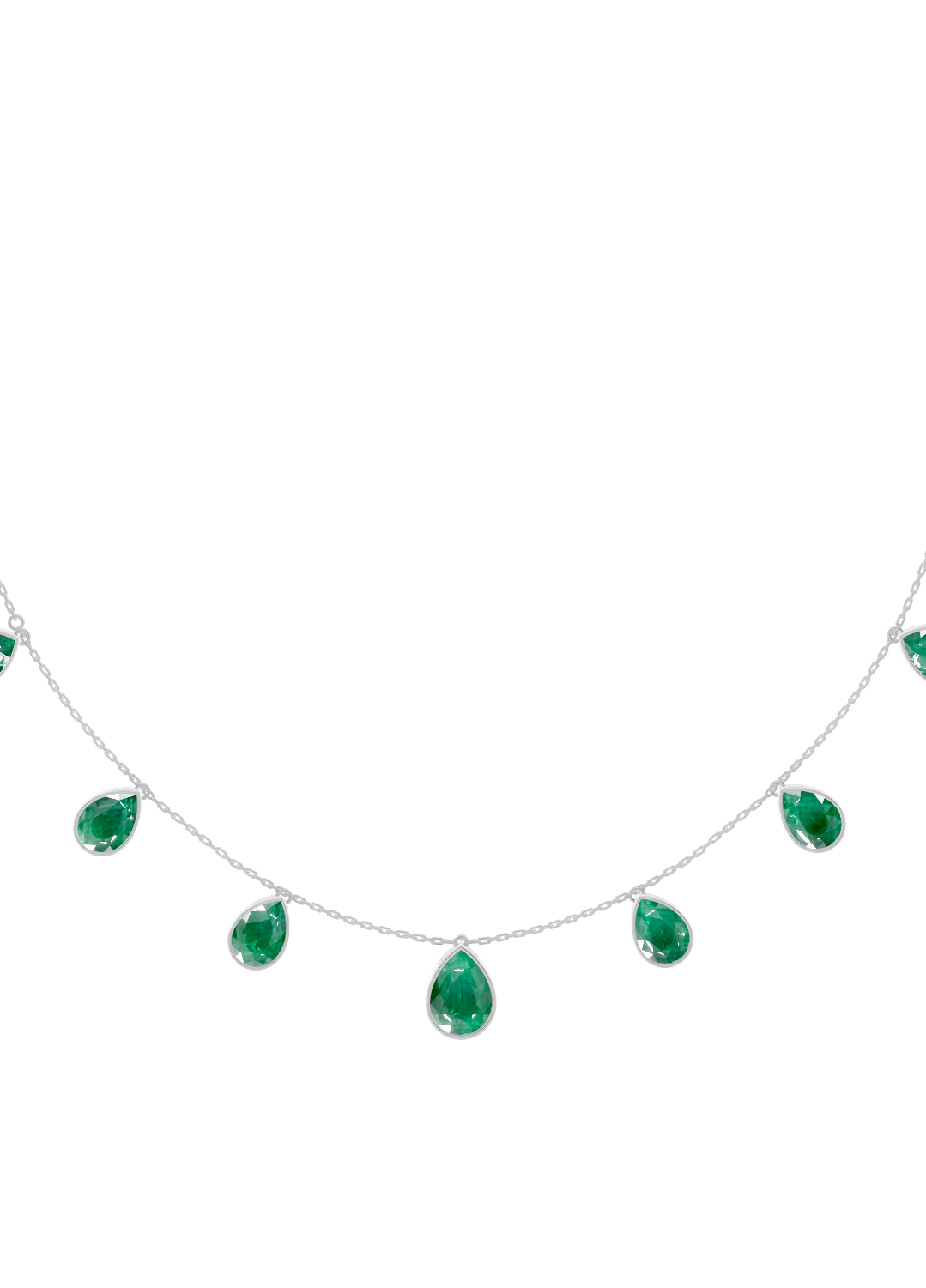 Emerald Drop Bezel-Set Necklace