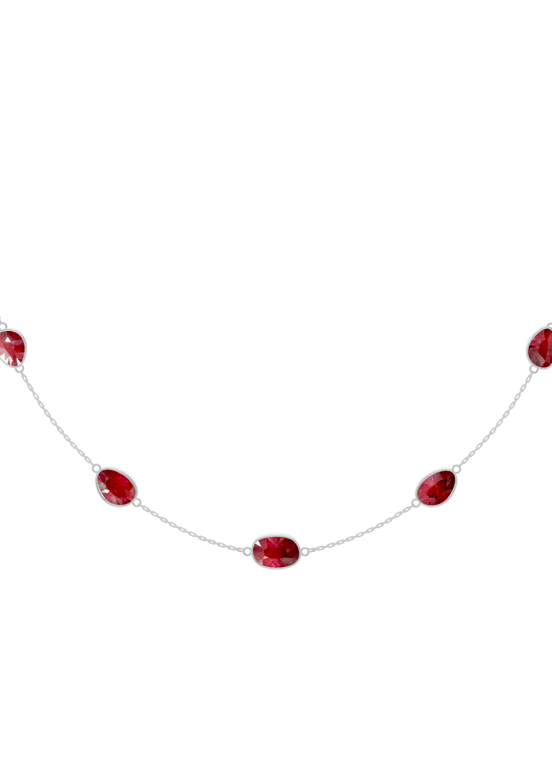 Cushion-Cut Ruby Bezel Necklace