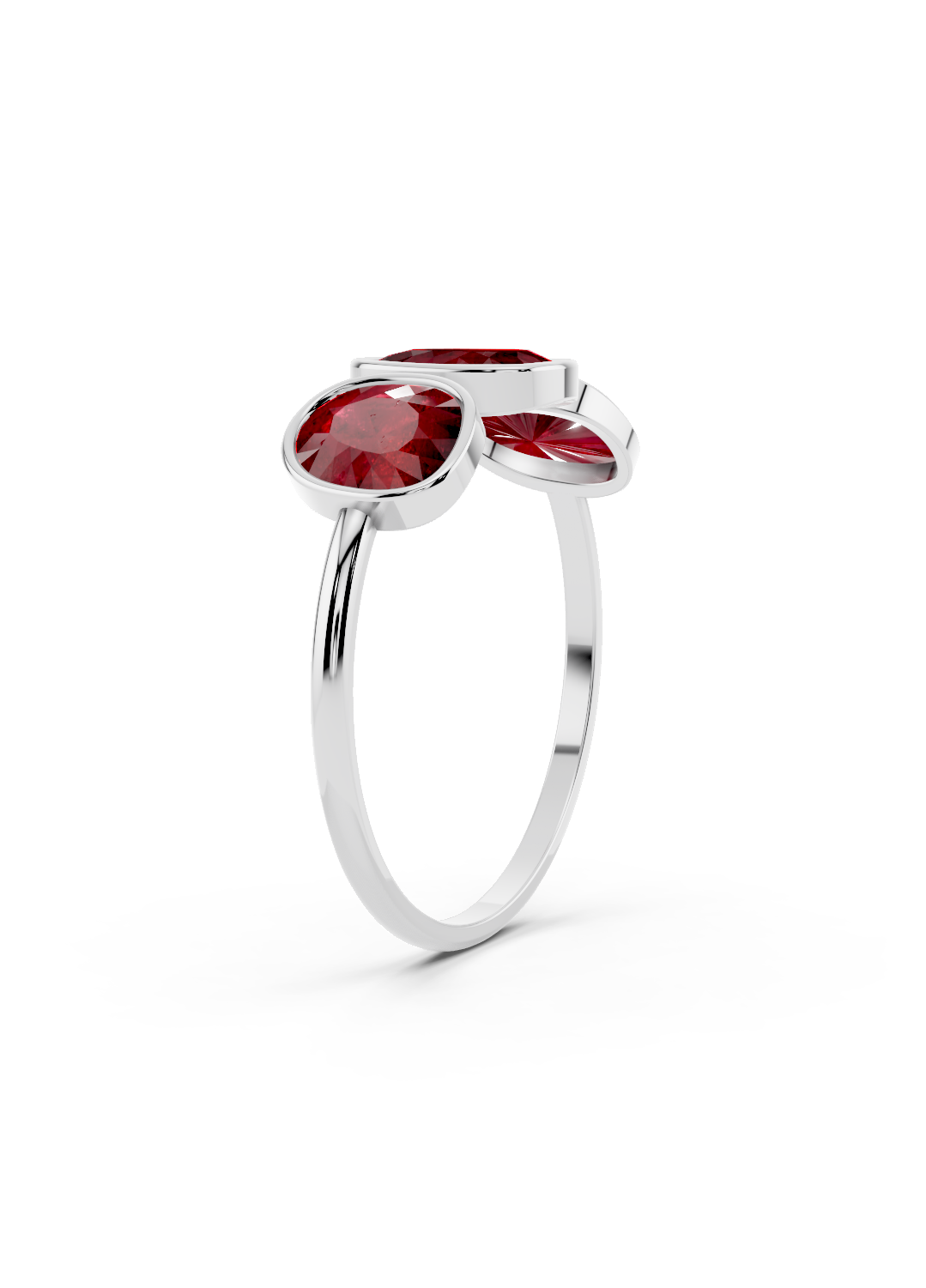 Ruby Organic Three-Stone Ring