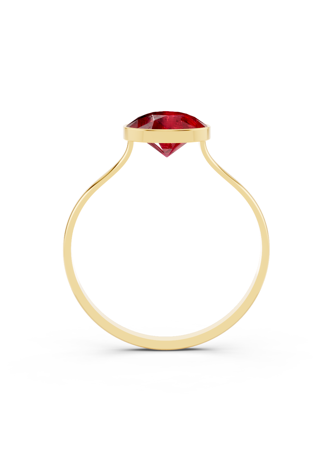 Ruby Pear Solitaire Ring