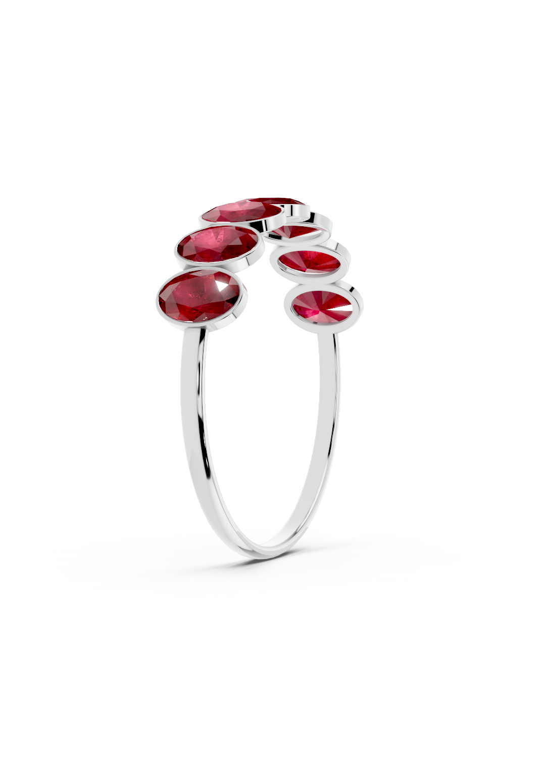 Ruby Oval Half Ring