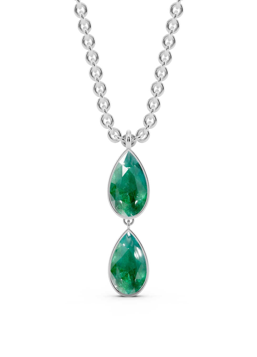Double Emerald Drop Pendant
