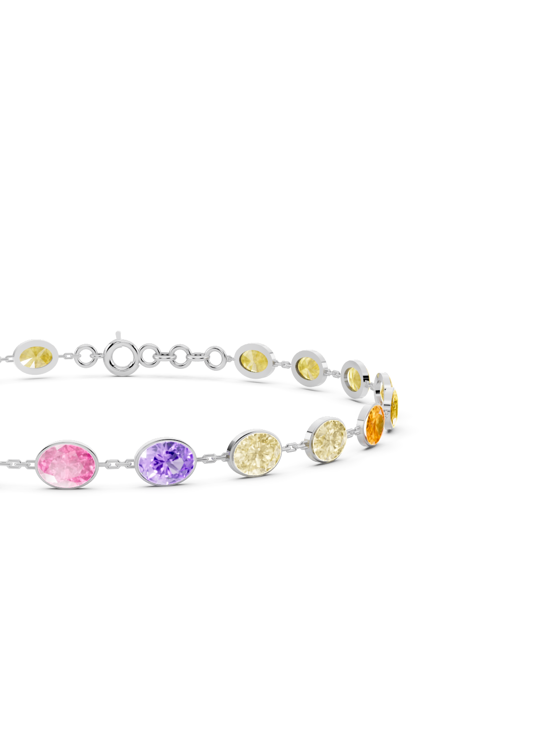 Multi-Color Sapphire Bezel-Set Bracelet