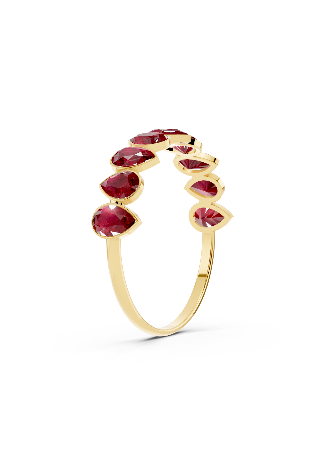Ruby Alternating Pear Eternity Ring