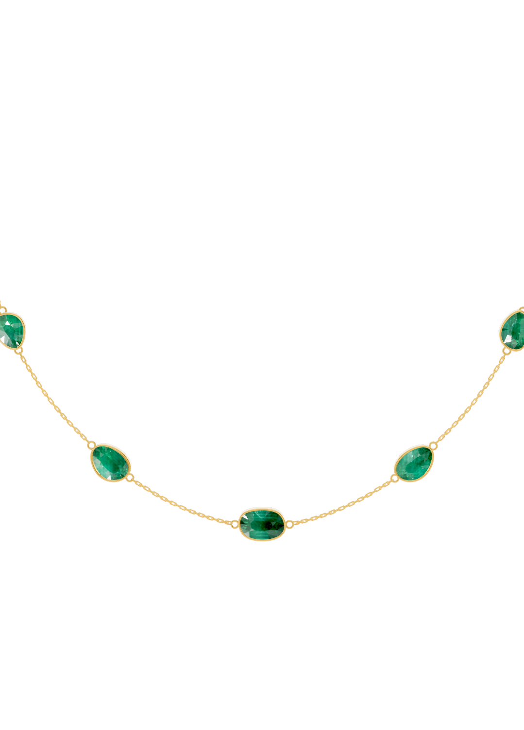 Cushion-Cut Emerald Bezel Necklace