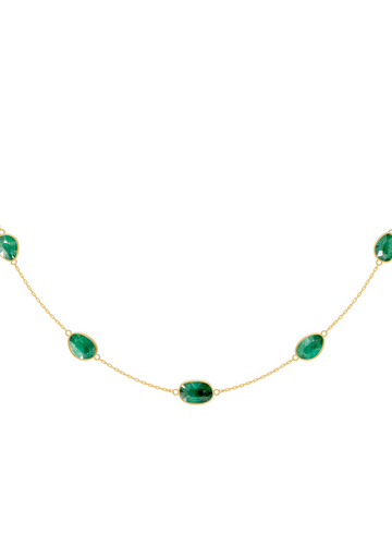 Cushion-Cut Emerald Bezel Necklace