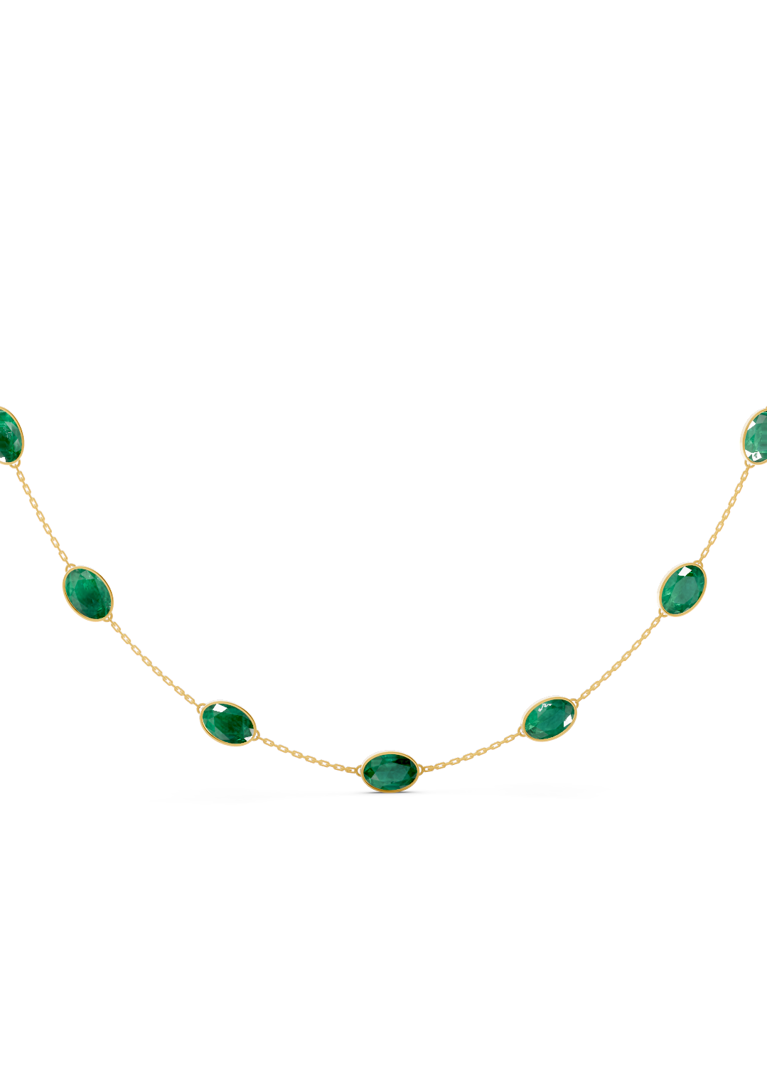 Emerald Bezel-Set Necklace
