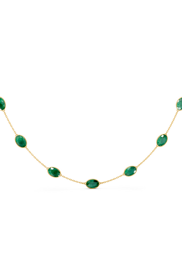 Emerald Bezel-Set Necklace