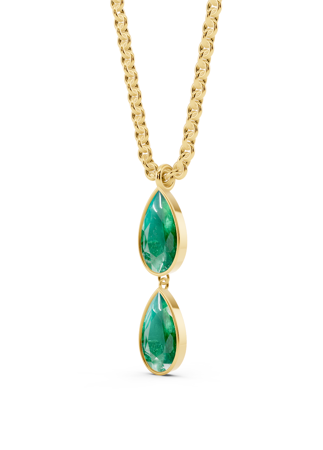 Double Emerald Drop Pendant