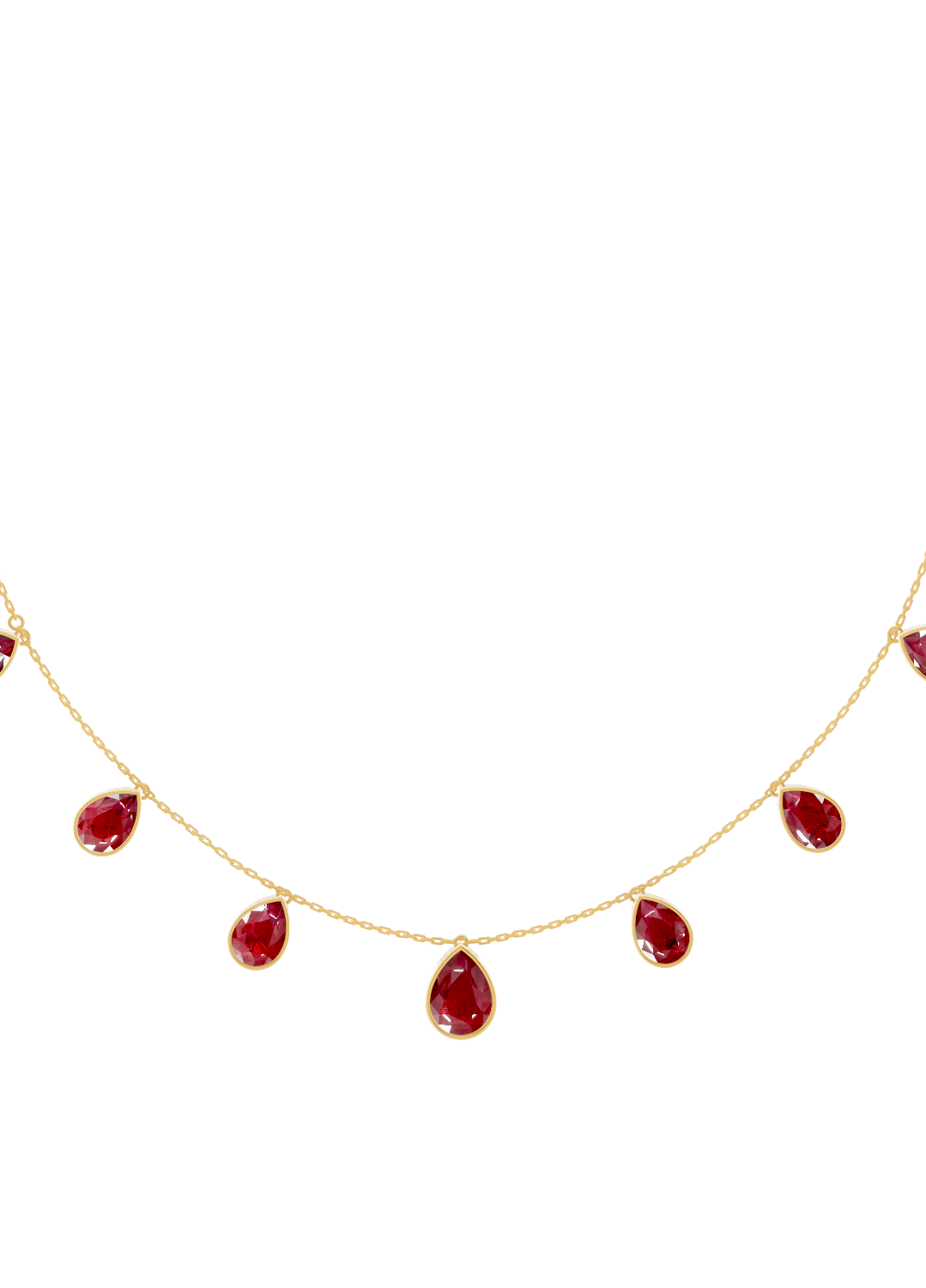 Ruby Drop Bezel-Set Necklace