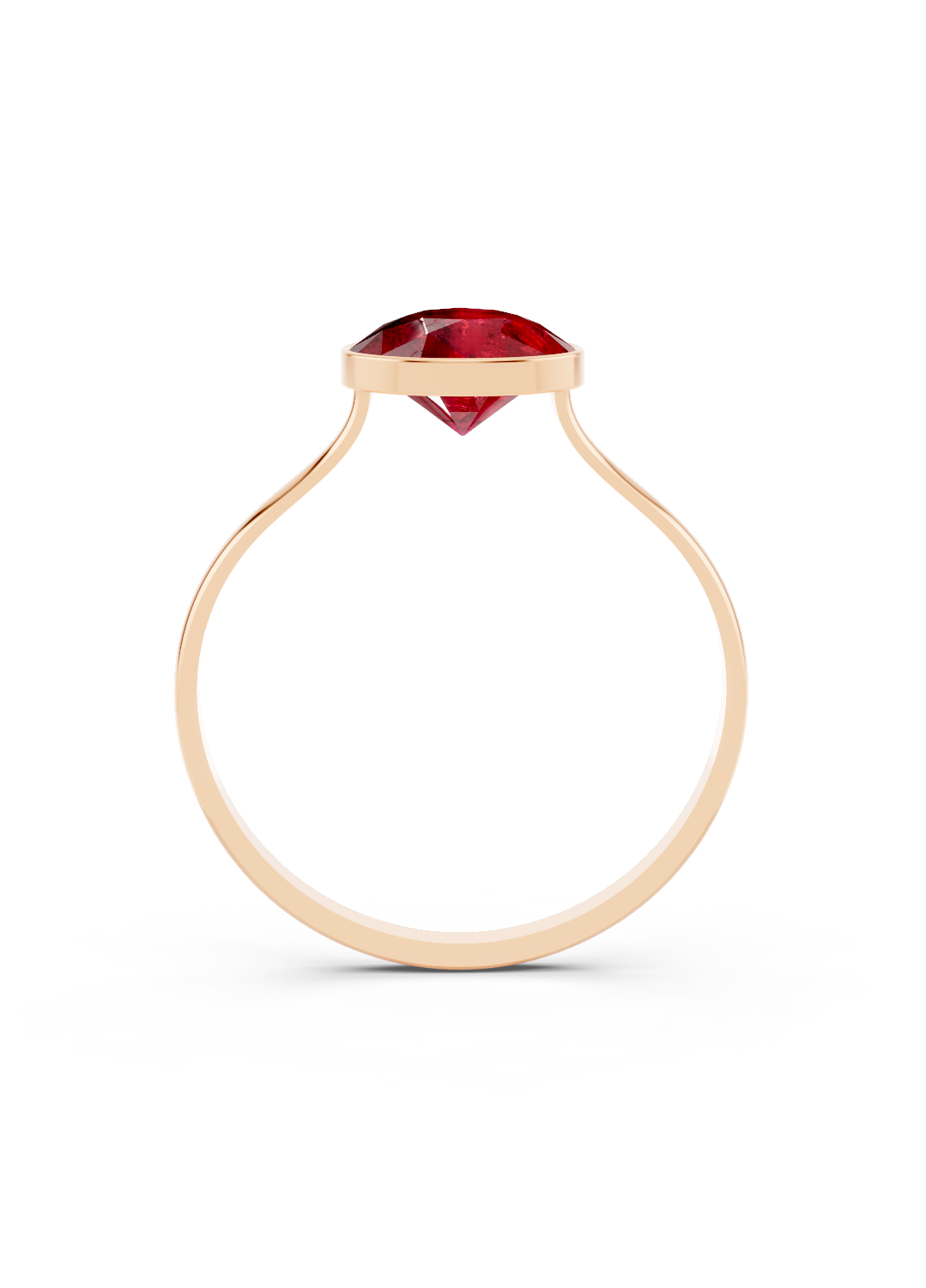 Ruby Pear Solitaire Ring