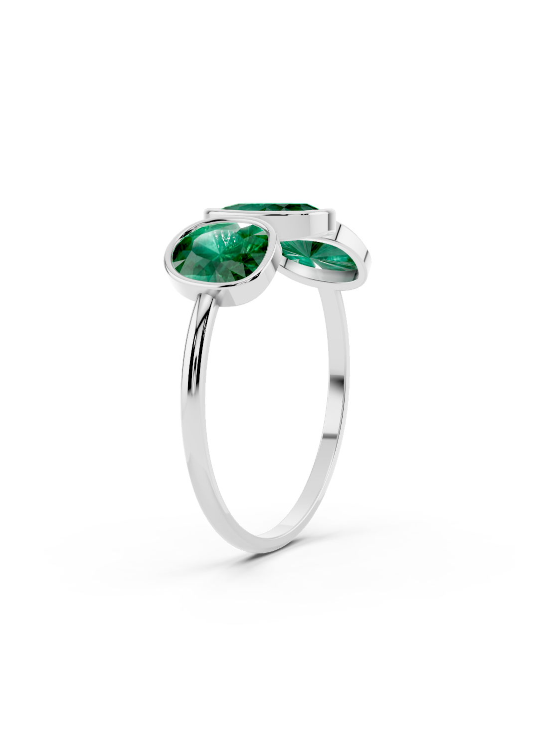 Emerald Organic Three-Stone Ring