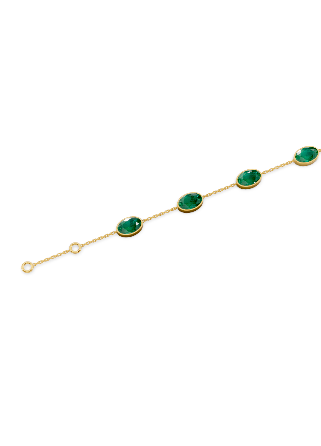 Emerald Solitaire Strand Bracelet