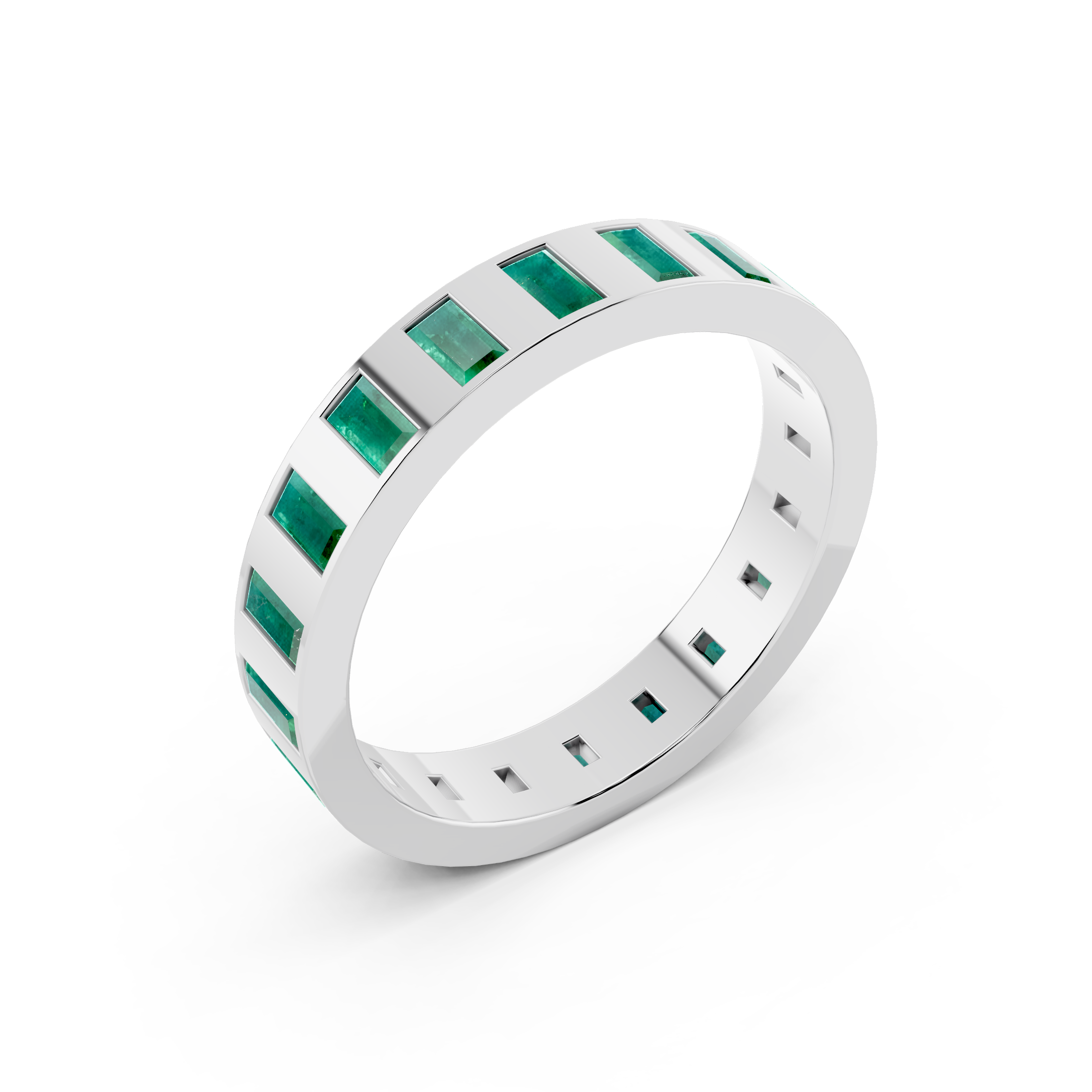 Emerald Bar Band Ring