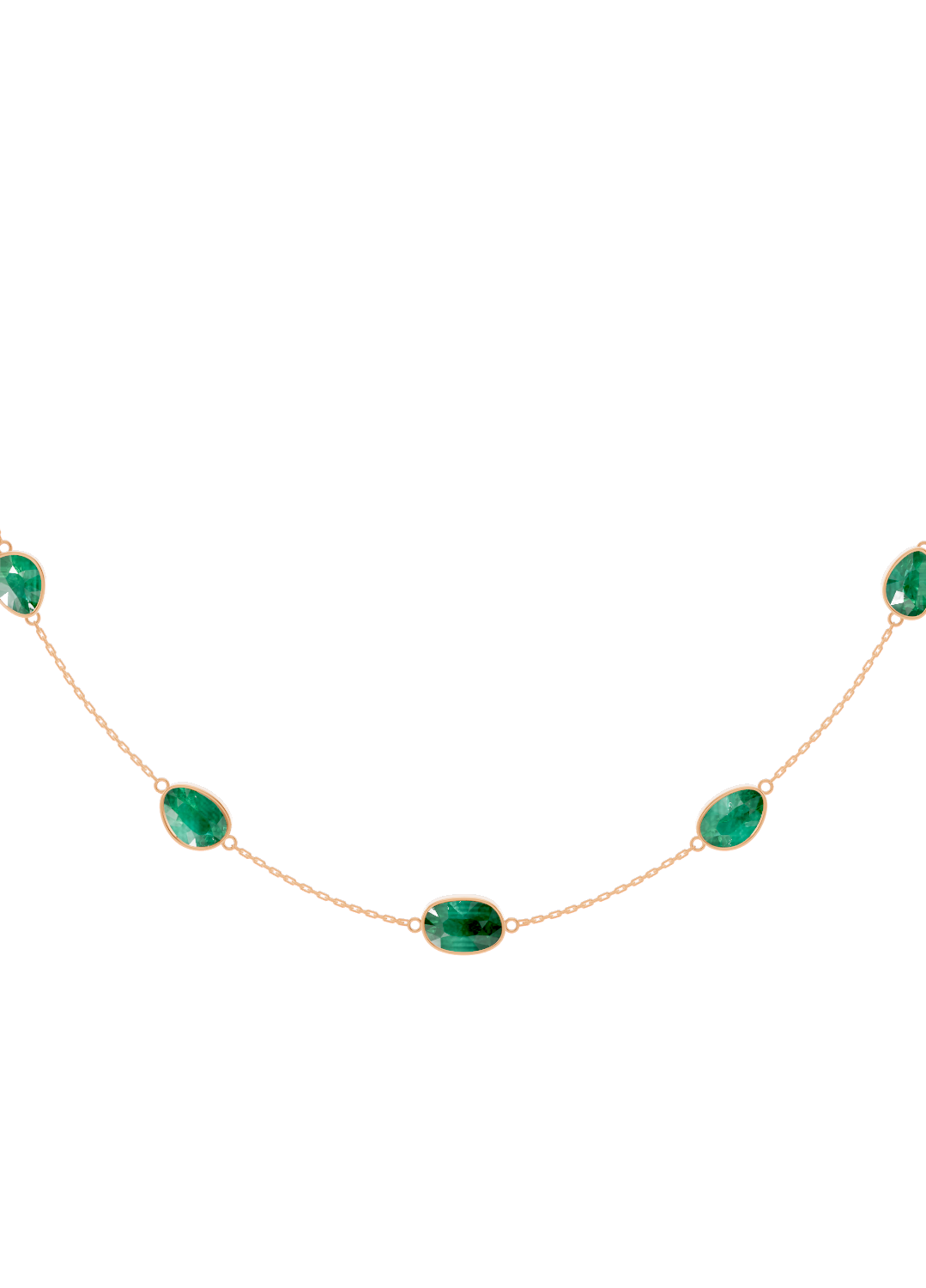 Cushion-Cut Emerald Bezel Necklace
