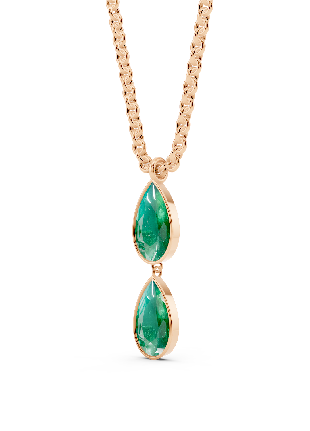 Double Emerald Drop Pendant