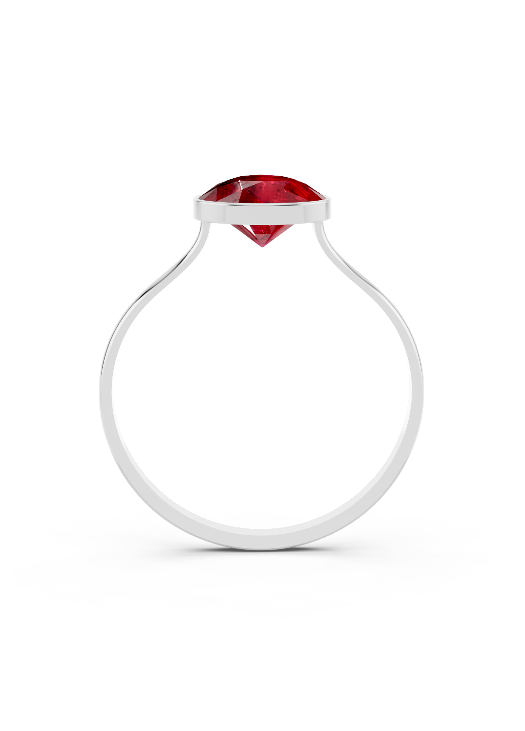 Ruby Pear Solitaire Ring