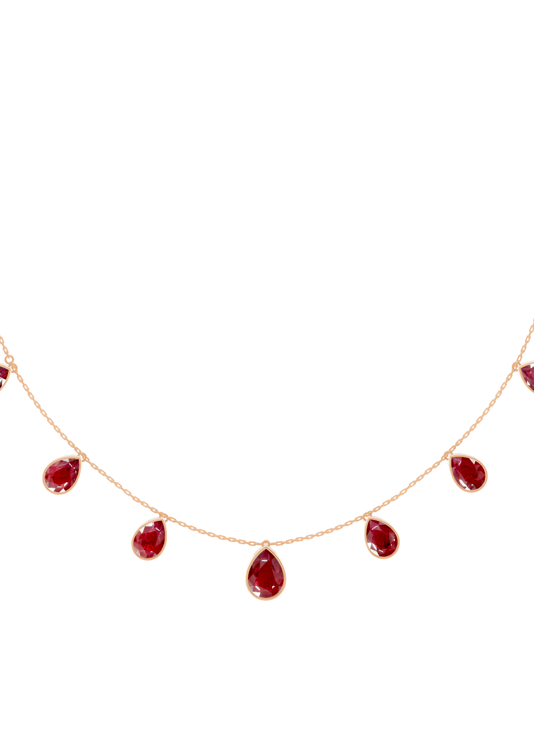 Ruby Drop Bezel-Set Necklace