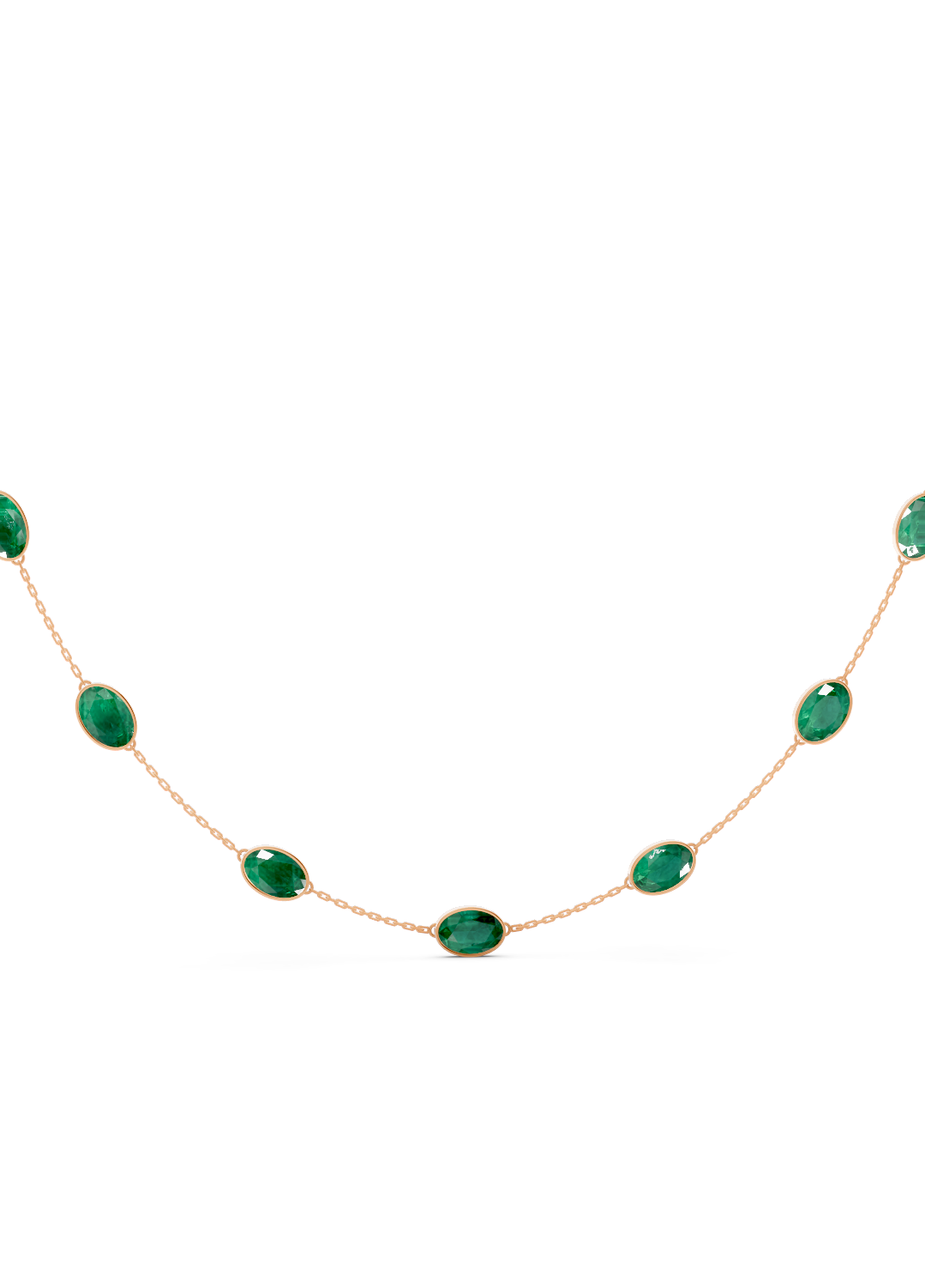 Emerald Bezel-Set Necklace