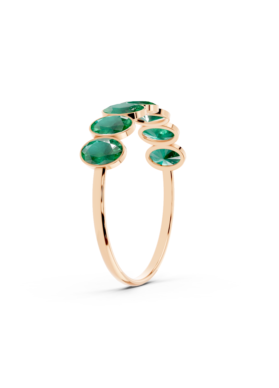 Emerald Oval Half Ring