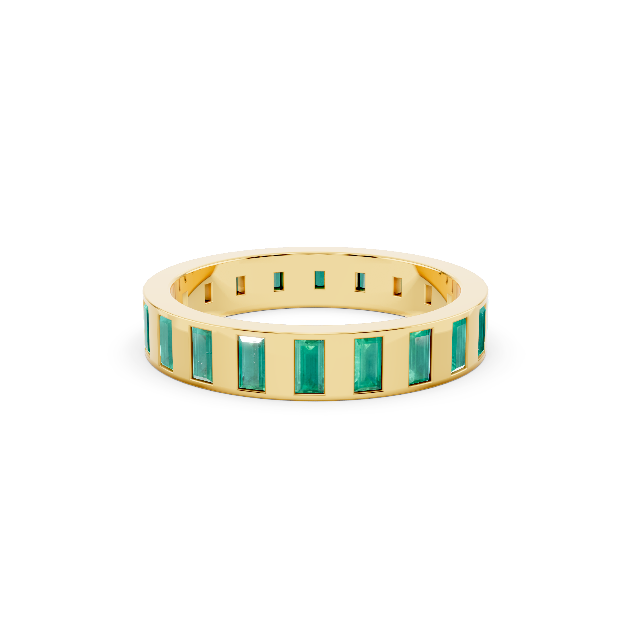 Emerald Bar Band Ring