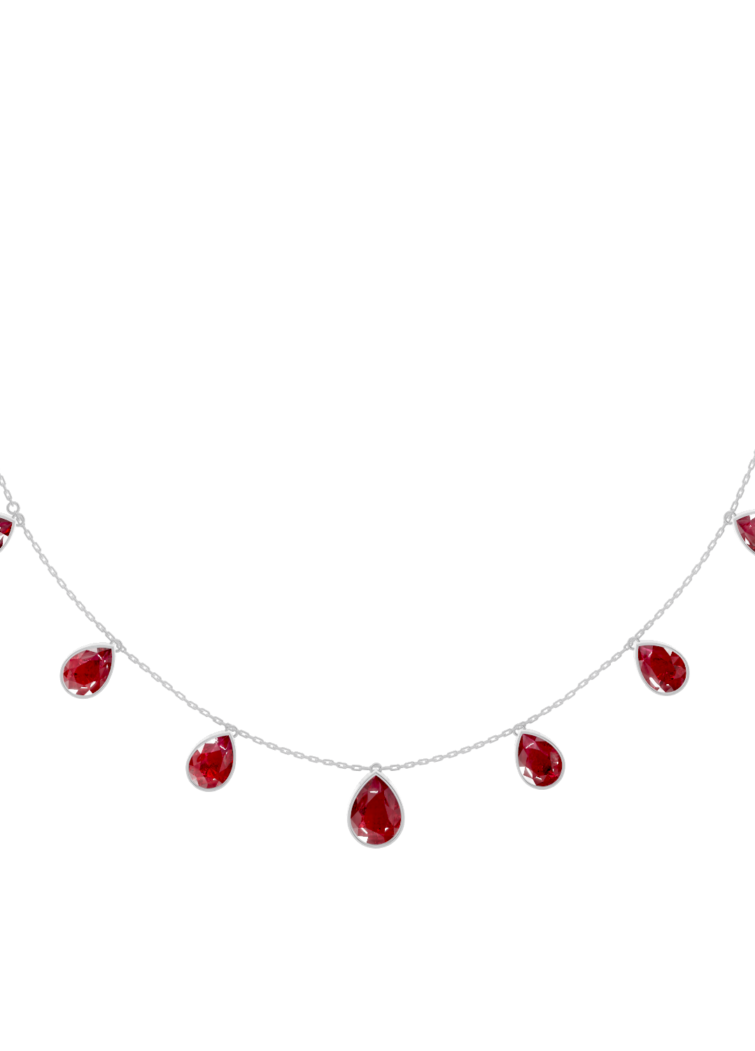 Ruby Drop Bezel-Set Necklace