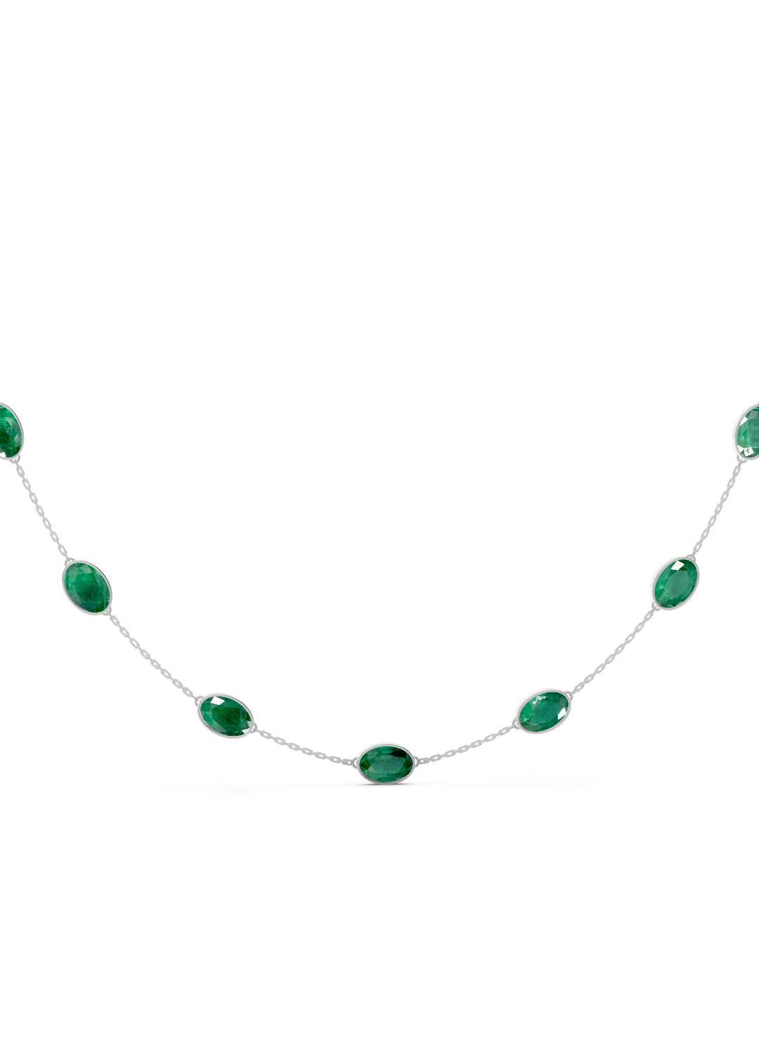 Emerald Bezel-Set Necklace