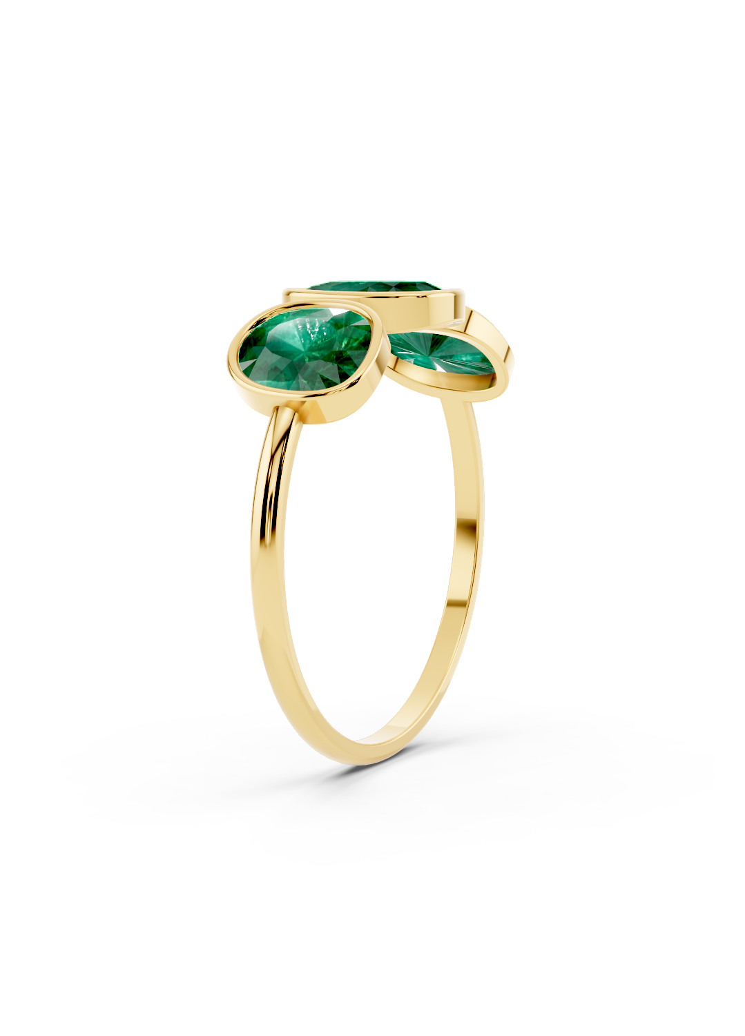 Emerald Organic Three-Stone Ring