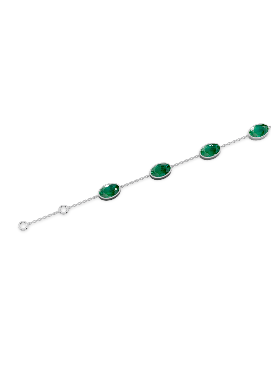 Emerald Solitaire Strand Bracelet