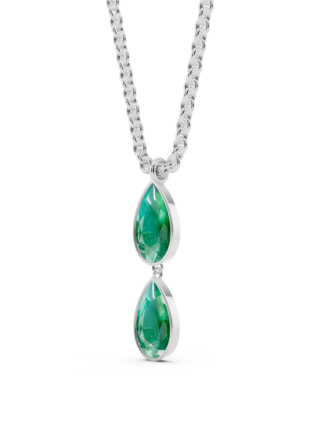 Double Emerald Drop Pendant