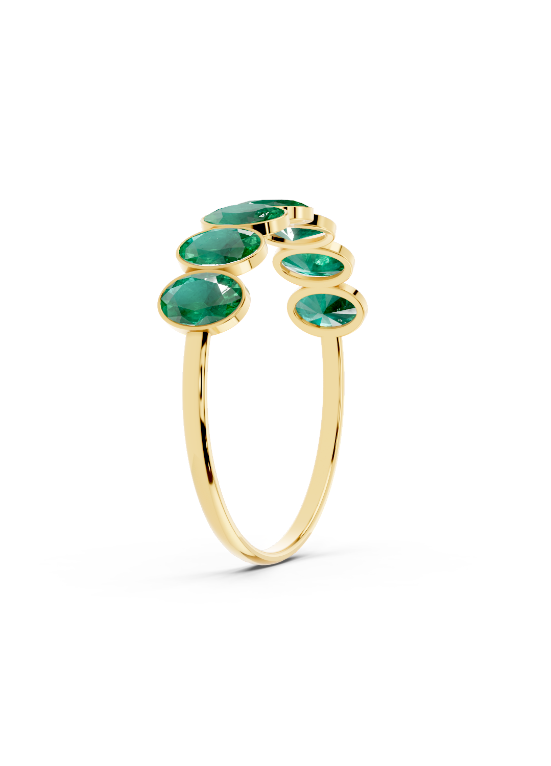 Emerald Oval Half Ring
