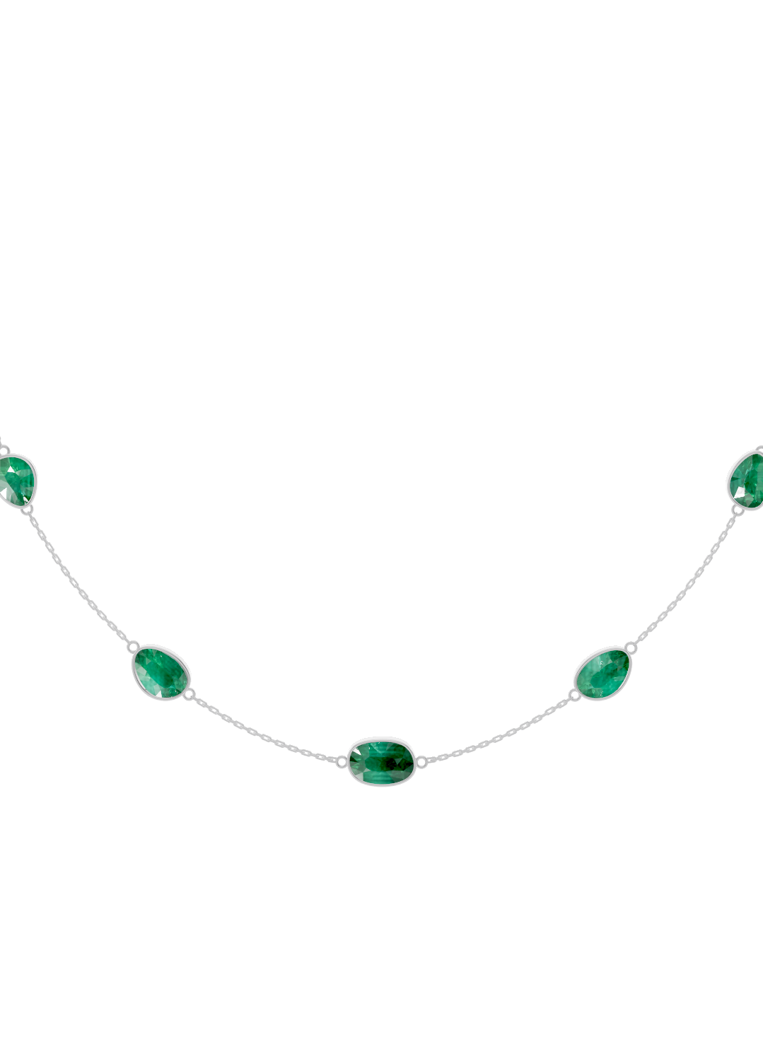 Cushion-Cut Emerald Bezel Necklace
