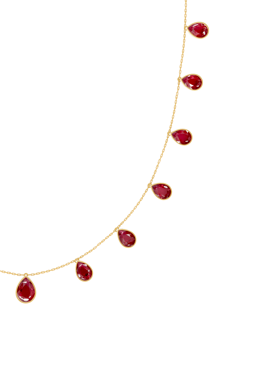 Ruby Drop Bezel-Set Necklace