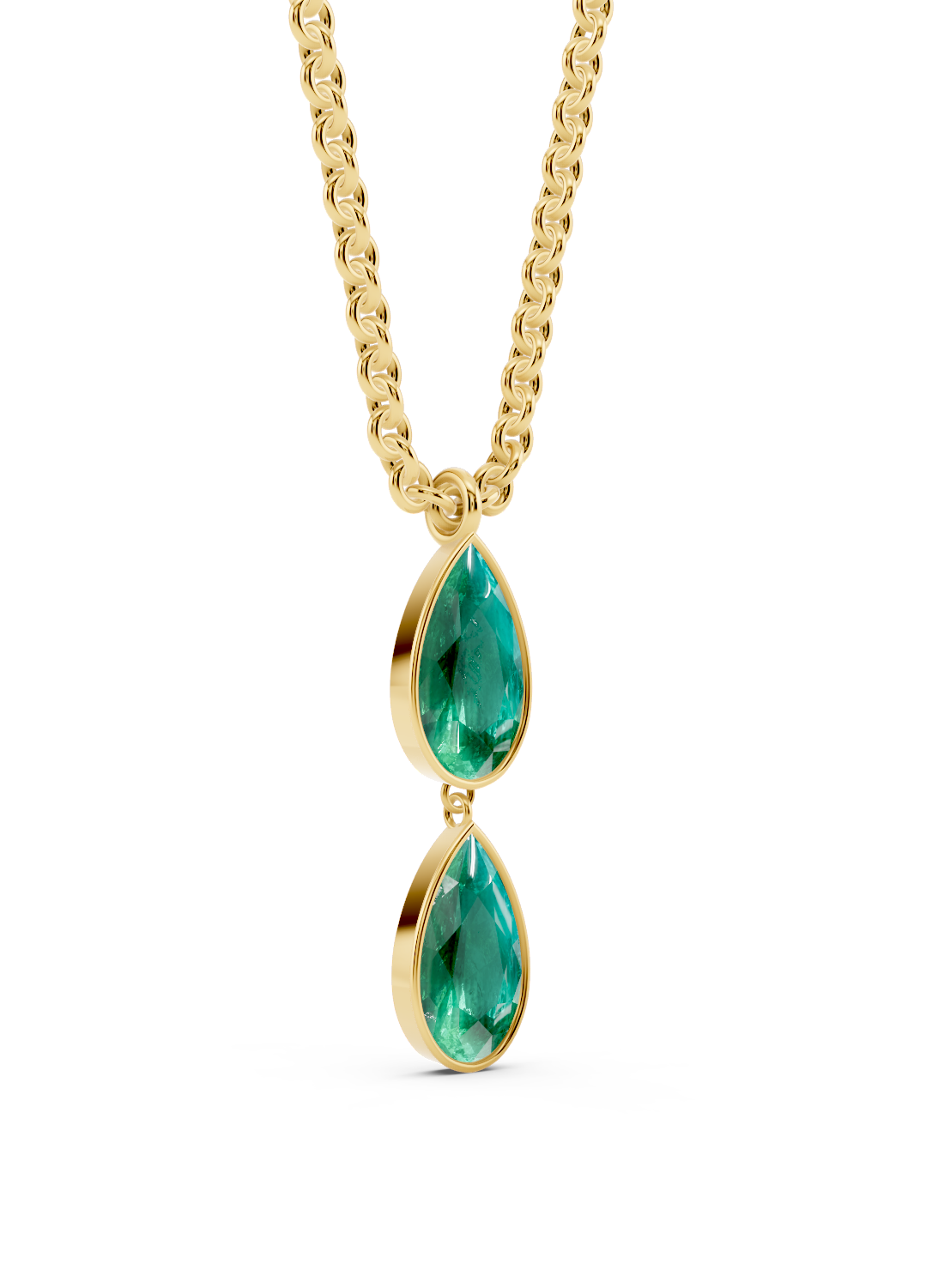 Double Emerald Drop Pendant