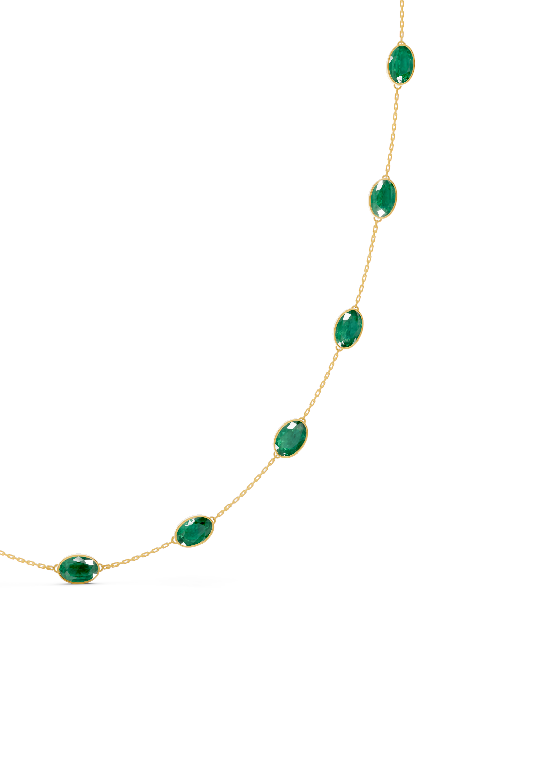 Emerald Bezel-Set Necklace