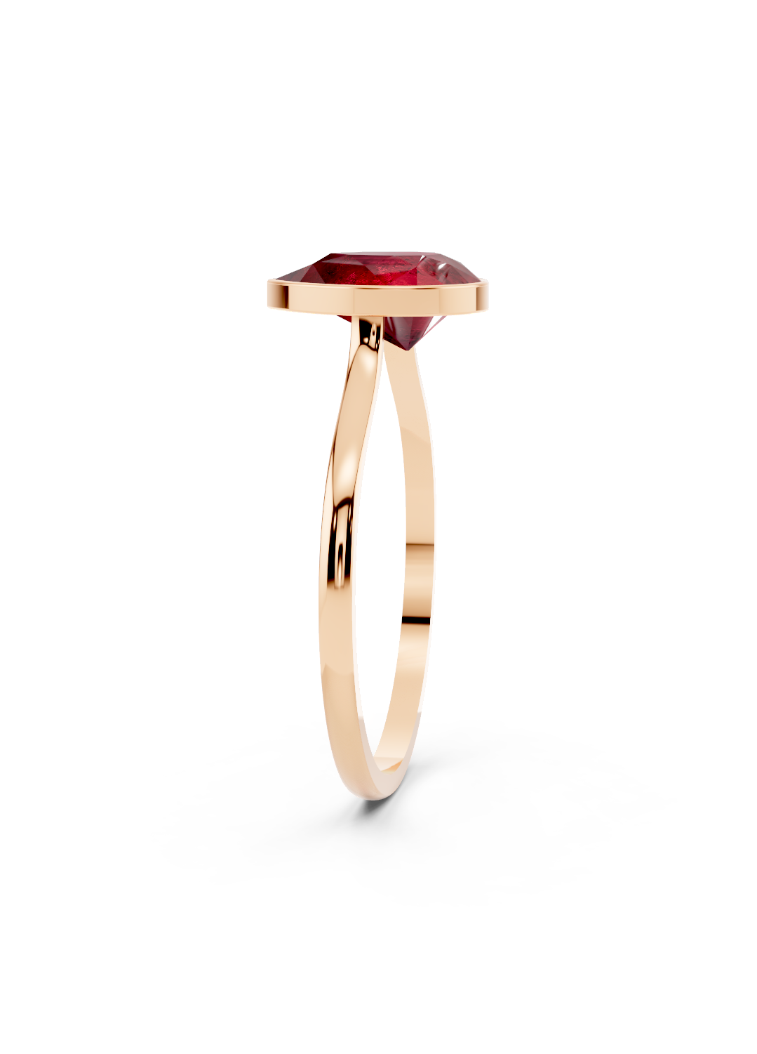 Ruby Pear Solitaire Ring