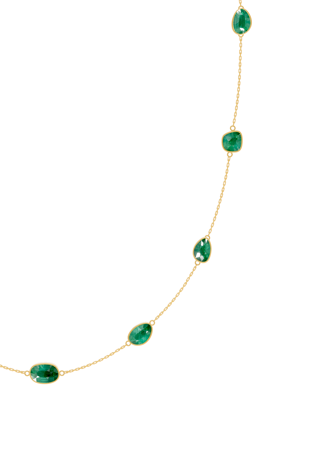 Cushion-Cut Emerald Bezel Necklace