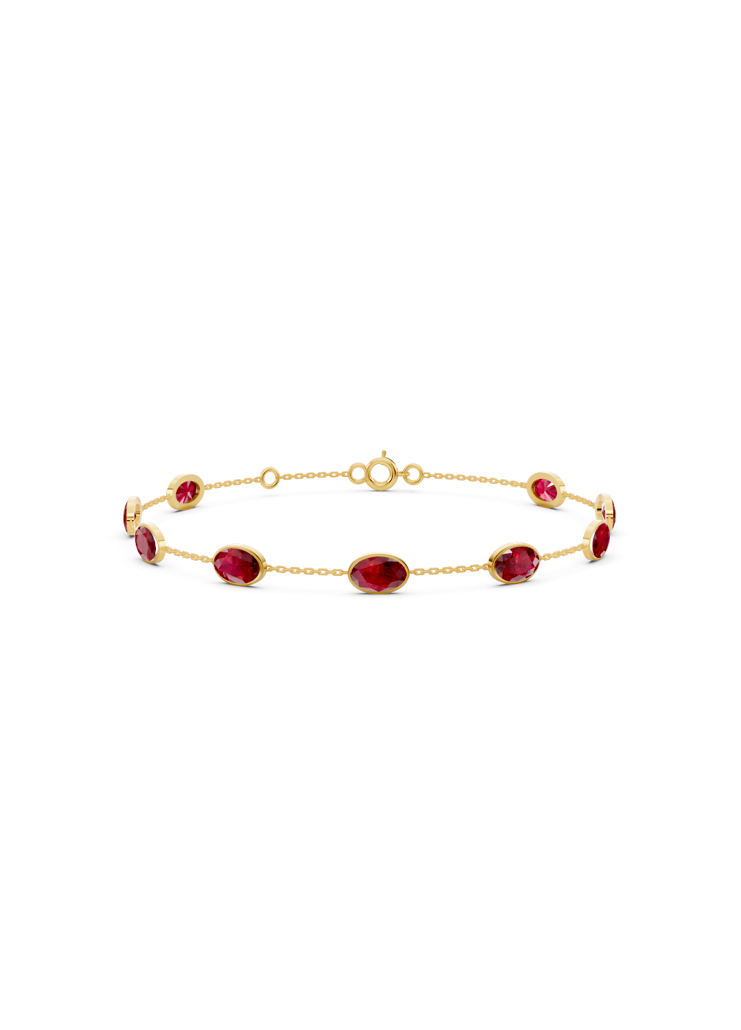 Ruby Solitaire Strand Bracelet