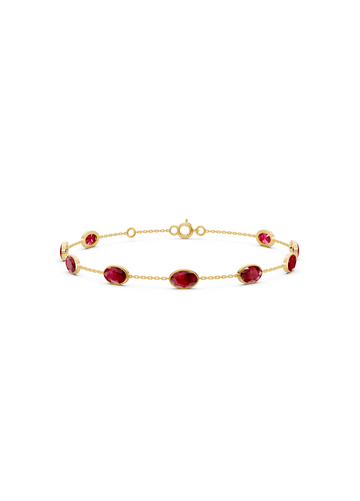 Ruby Solitaire Strand Bracelet