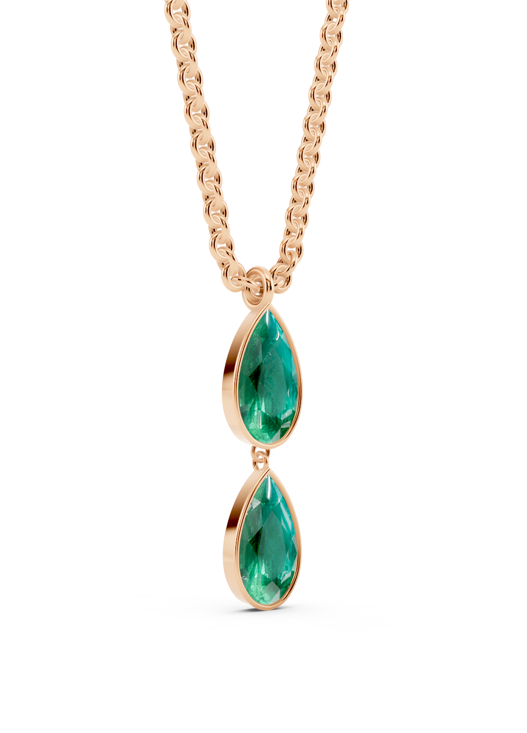 Double Emerald Drop Pendant