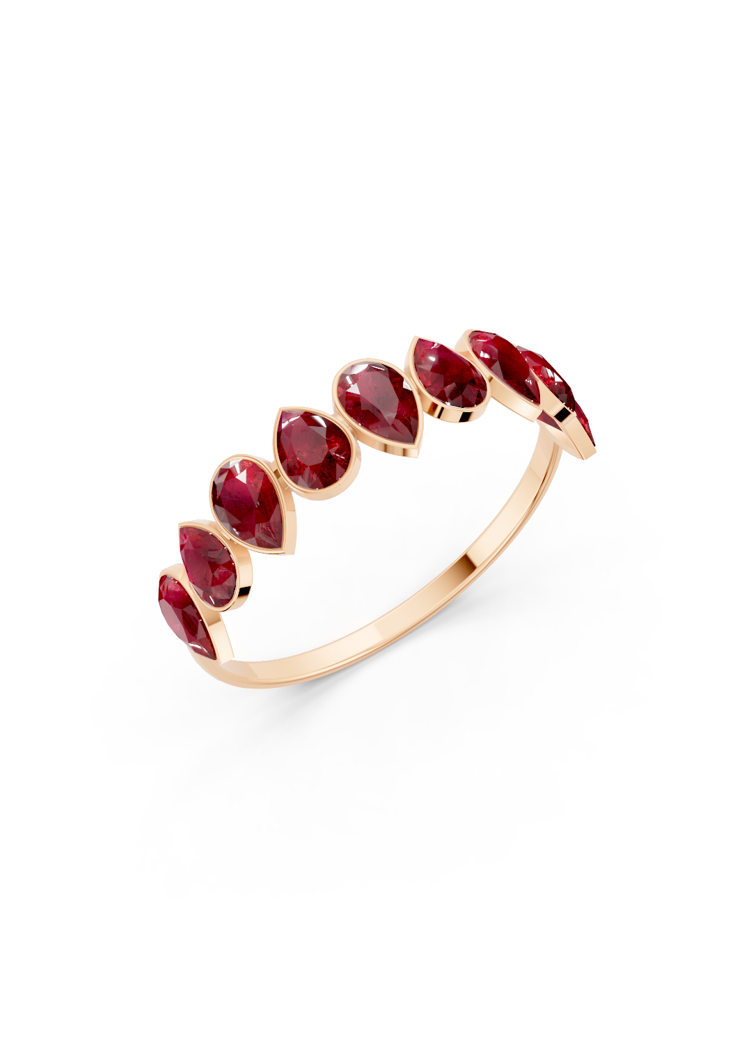 Ruby Alternating Pear Eternity Ring