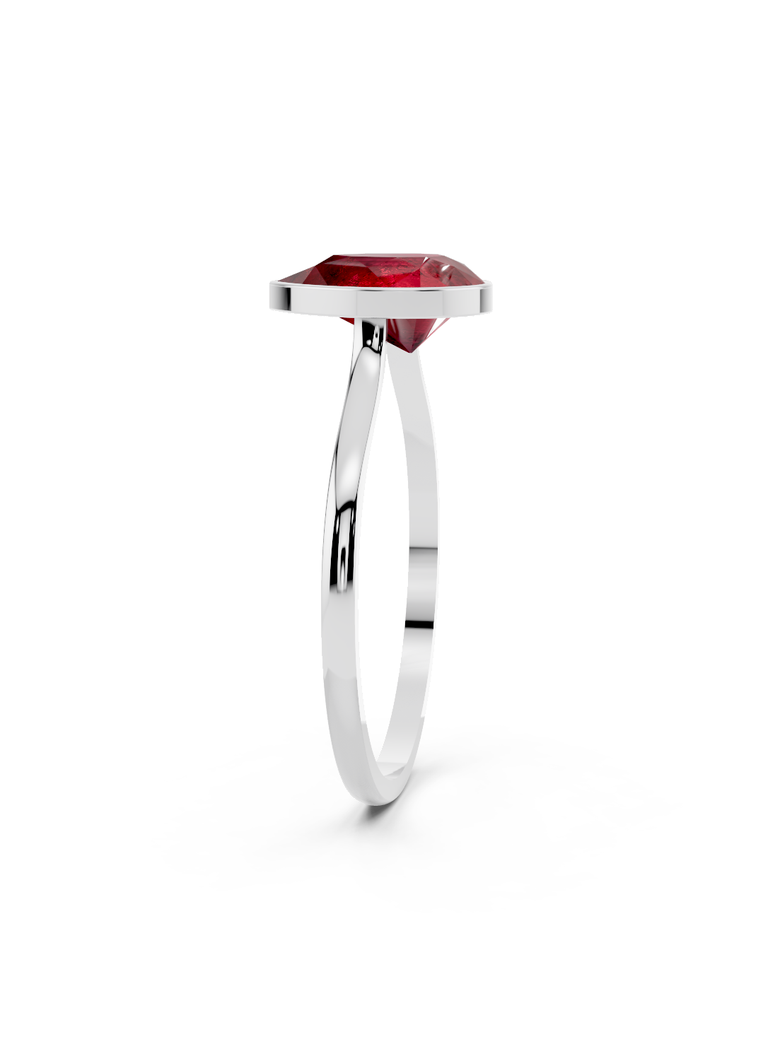 Ruby Pear Solitaire Ring