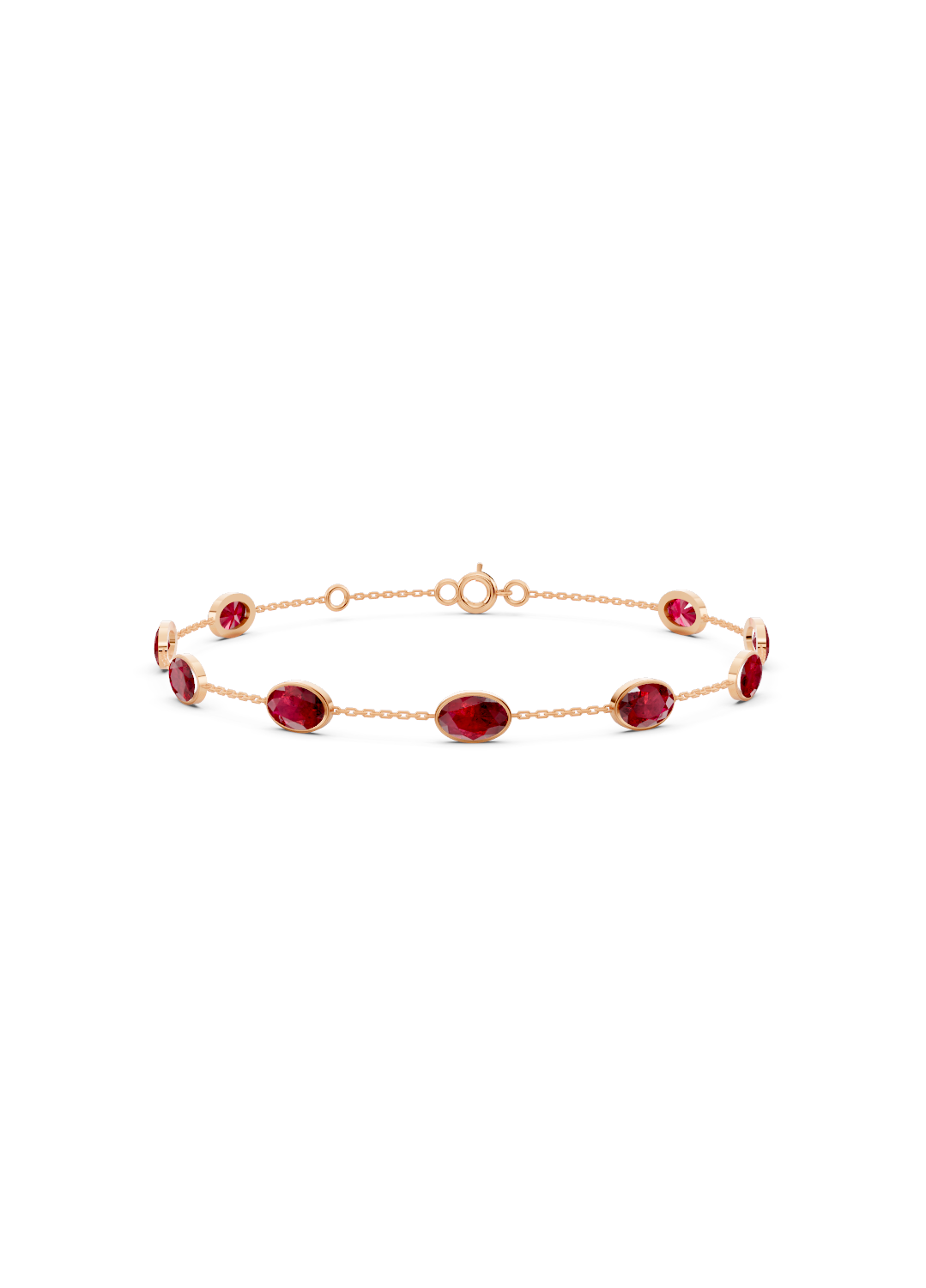 Ruby Solitaire Strand Bracelet