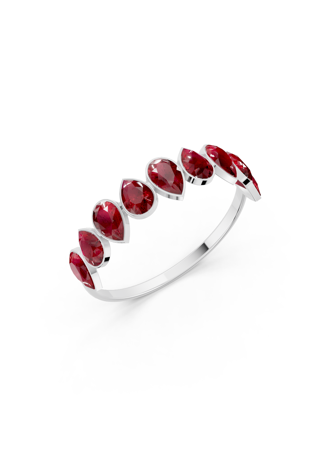 Ruby Alternating Pear Eternity Ring