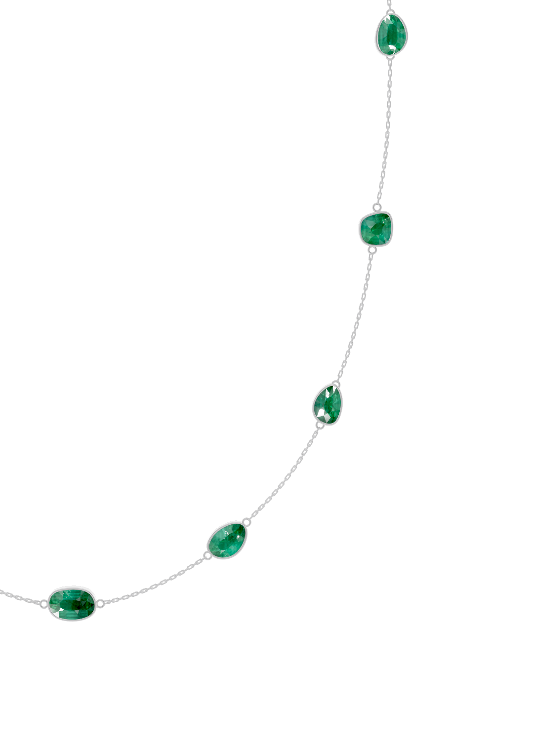 Cushion-Cut Emerald Bezel Necklace