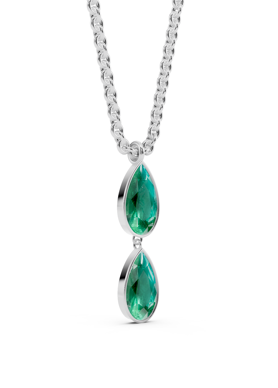 Double Emerald Drop Pendant