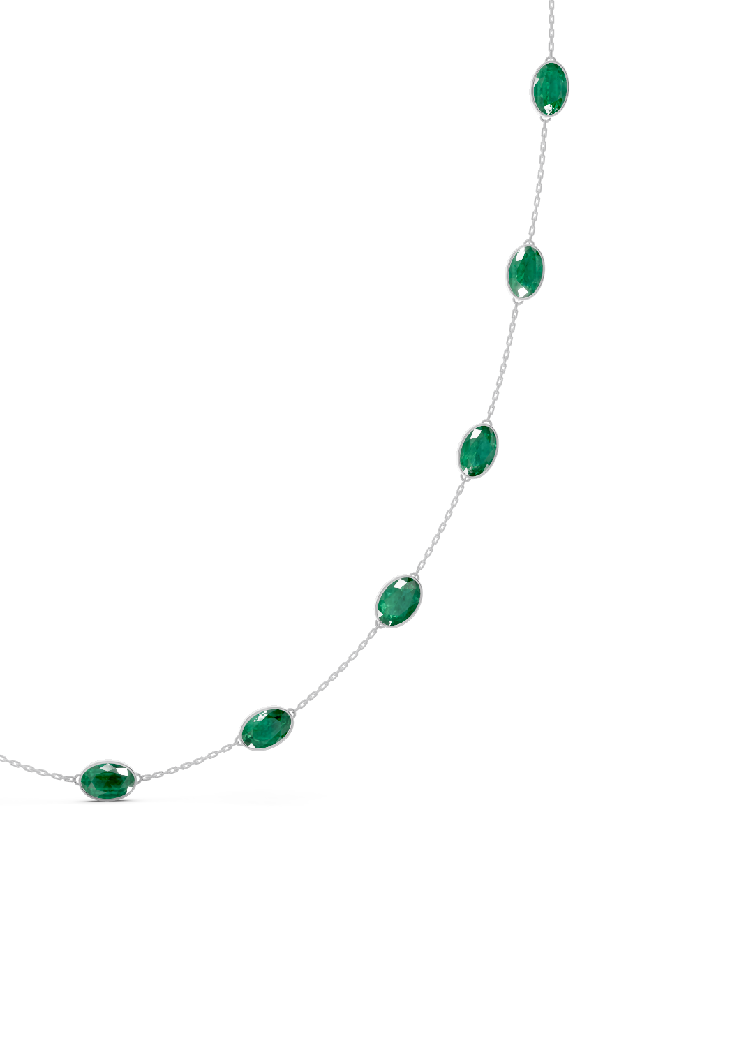 Emerald Bezel-Set Necklace