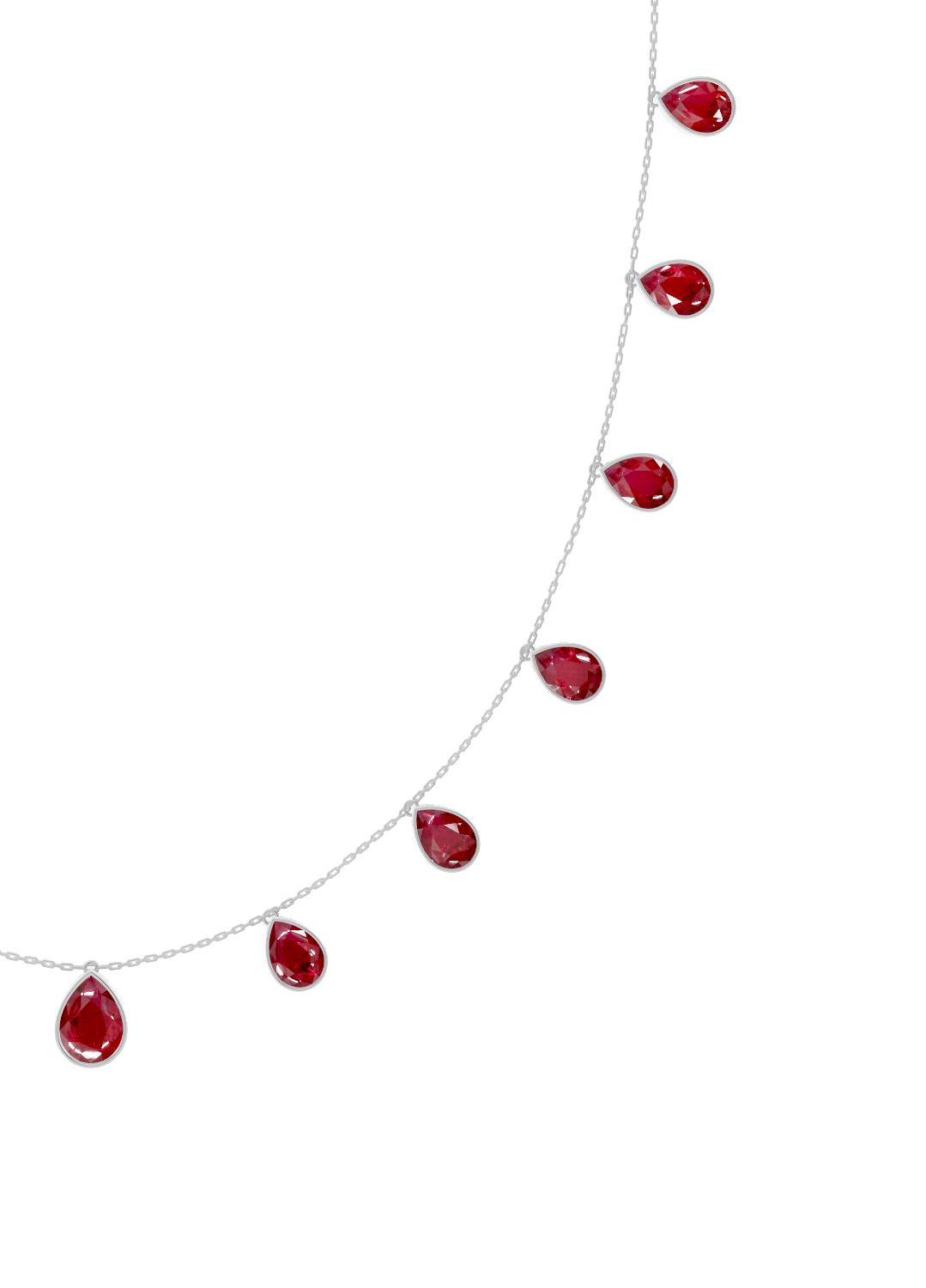 Ruby Drop Bezel-Set Necklace